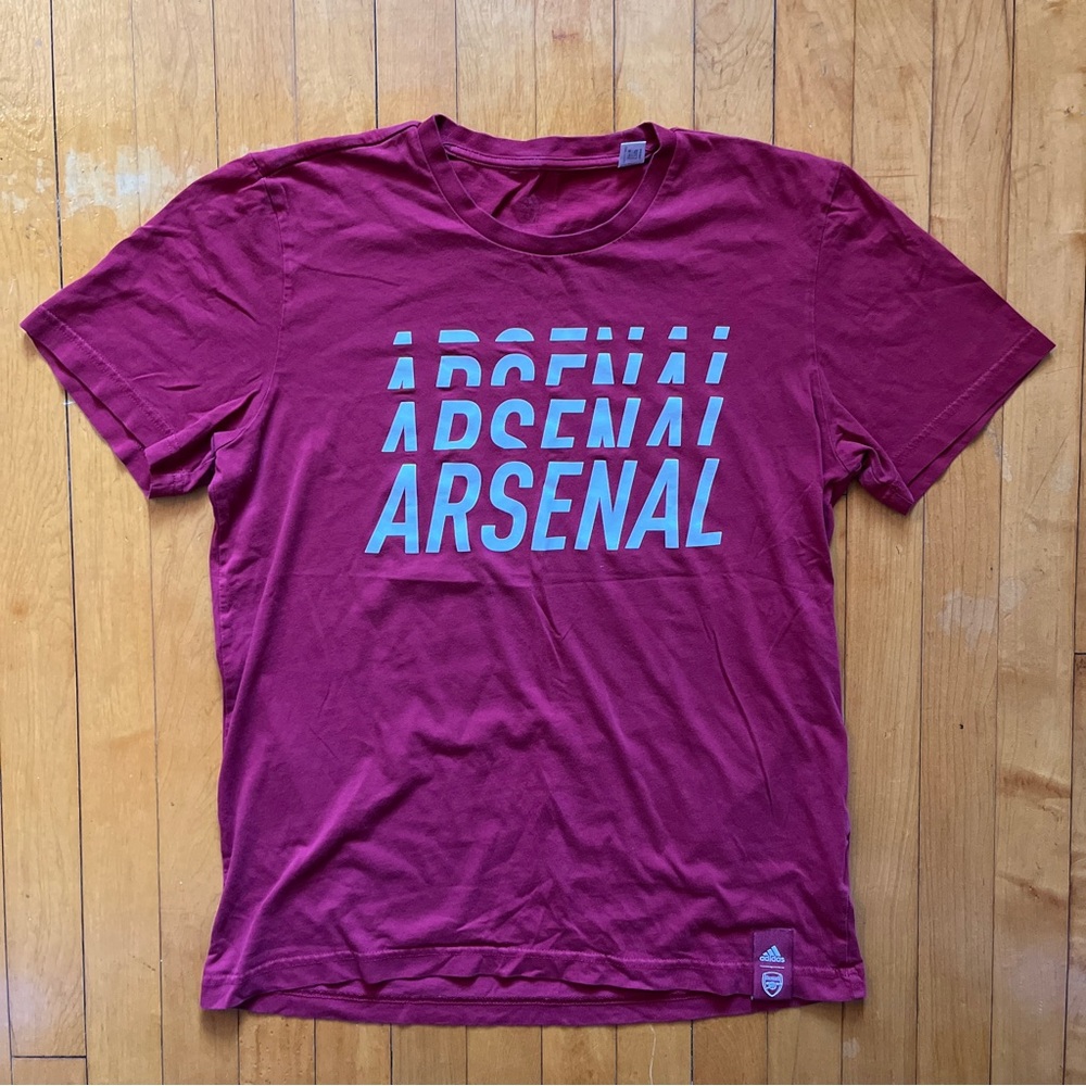 Adidas Arsenal FC Men's Tshirt Size M Red Short Sleeve Football Soccer Logo